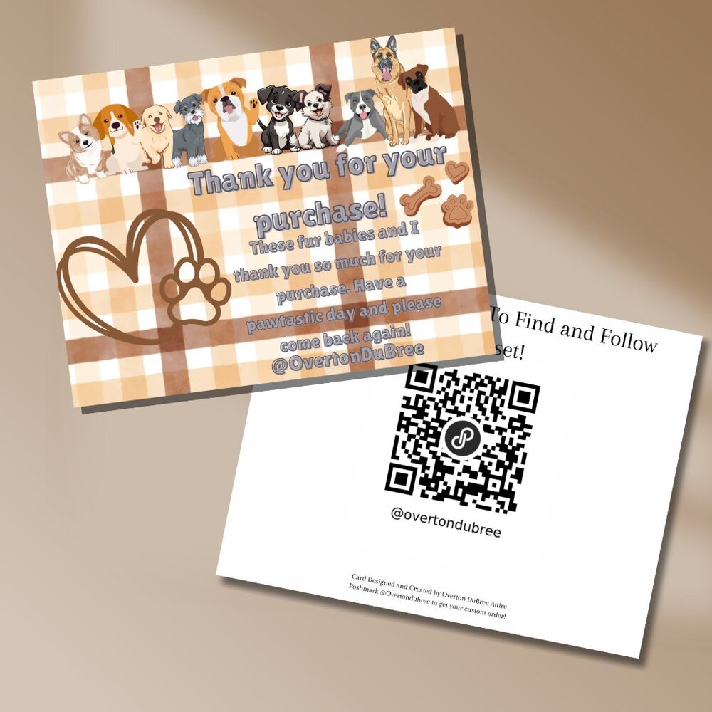 ‘Puppy Say Hi’ Plaided Dog Lover Personalized to You Thank You Cards